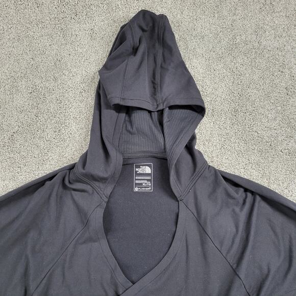The North Face Womens Flashdry Hoodie XL Black Crisscross Cropped Thumb Holes - Picture 2 of 16